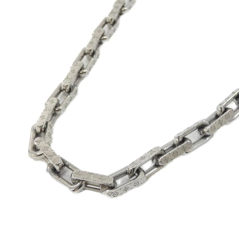 LOUIS VUITTON Silver Monogram Necklace
